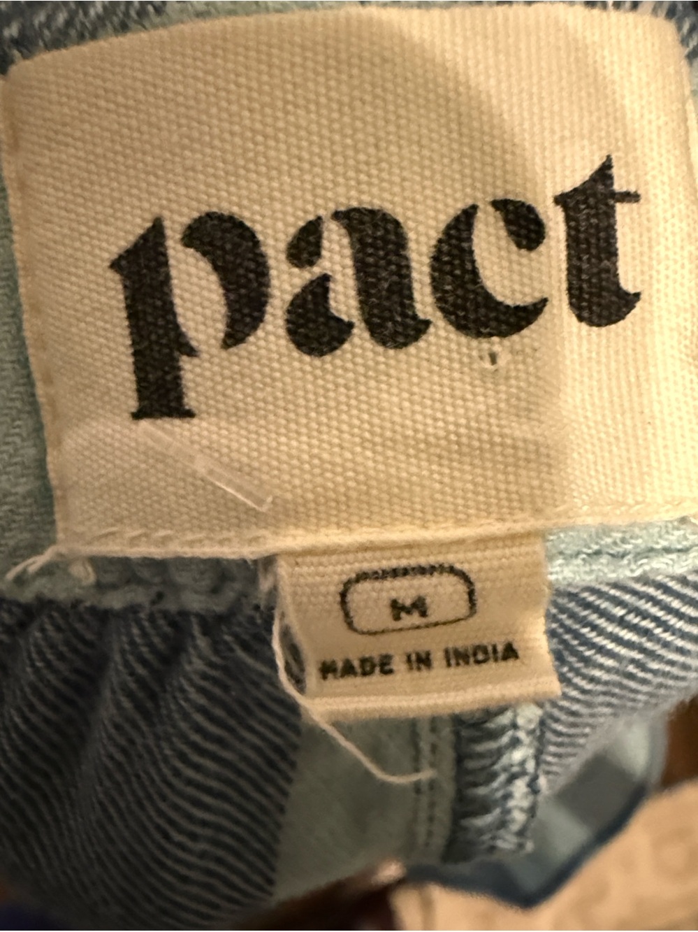 Pact Blue and Navy Plaid  Flannel Drawstring Lounge Pants SZ M - Picture 3 of 3